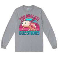 Heather Grey you axolotl questions 80's retro sunset Long Sleeve Tee - Jasminsmagicworld