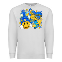 Dove Grey retro disco ball the lucky few smile face Premium Sweatshirt - Artiststas