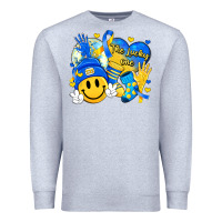 Heather Grey retro disco ball the lucky few smile face Premium Sweatshirt - Artiststas