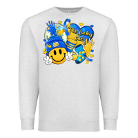 Oatmeal Heather retro disco ball the lucky few smile face Premium Sweatshirt - Artiststas
