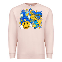 Pale Pink retro disco ball the lucky few smile face Premium Sweatshirt - Artiststas