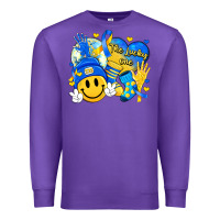 Purple retro disco ball the lucky few smile face Premium Sweatshirt - Artiststas