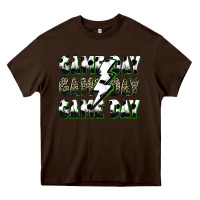 Chocolate Brown game day game day soccer lightning bolt Heavy Core Tee - Zillion Design Studio