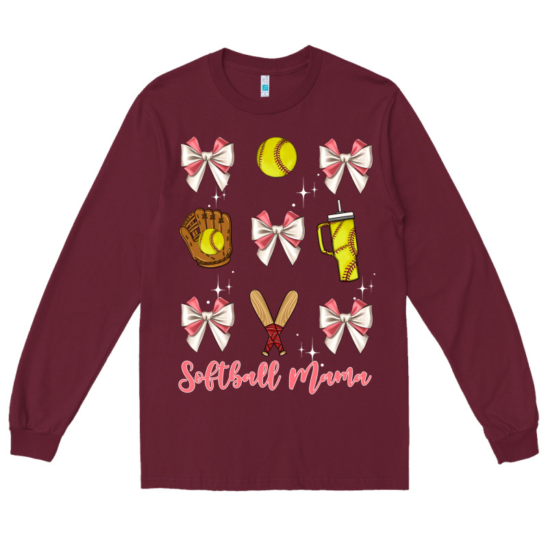 Softball Coquette Bow Long Sleeve Tee by JahusDesignShop | Teevron