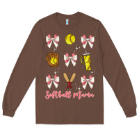Chestnut softball coquette bow Long Sleeve Tee - JahusDesignShop