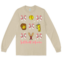Mushroom softball coquette bow Long Sleeve Tee - JahusDesignShop