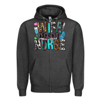 Charcoal Heather wife mom nurse Zipper Hoodie - NancyCooperArtShop
