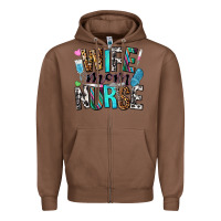 Chestnut wife mom nurse Zipper Hoodie - NancyCooperArtShop