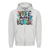 Dove Grey wife mom nurse Zipper Hoodie - NancyCooperArtShop