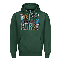 Sports Green wife mom nurse Zipper Hoodie - NancyCooperArtShop
