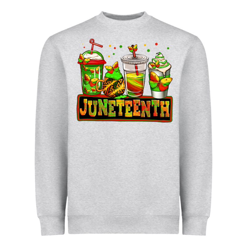 Juneteenth Afro Coffee Cups Heavyweight Sweatshirt by Jasminsmagicworld | Teevron