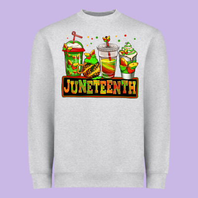 Juneteenth Afro Coffee Cups Heavyweight Sweatshirt Designed By Jasminsmagicworld
