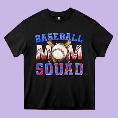 Baseball Mom Squad Heavy Core Tee Designed By Texasbilliewilder