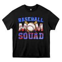 Black baseball mom squad Heavy Core Tee - texasbilliewilder