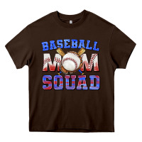 Chocolate Brown baseball mom squad Heavy Core Tee - texasbilliewilder