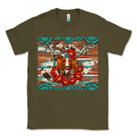 Army Green longhorn with gemstone Classic Tee - Artiststas