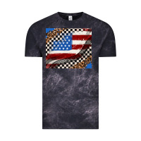 Cloud Black American flag and race flag Vintage Tee - AdoDesignShop