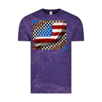 Cloud Purple American flag and race flag Vintage Tee - AdoDesignShop