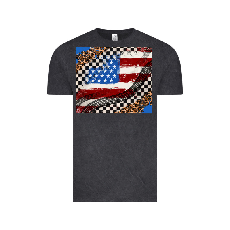 American Flag And Race Flag Vintage Tee by AdoDesignShop | Teevron