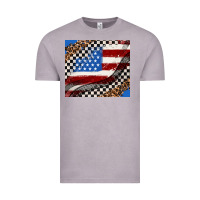 Vintage Zinc American flag and race flag Vintage Tee - AdoDesignShop