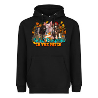 Black Fall Cutest Pumpkin In The Patch Pig Heavyweight Hoodie - LillyAllenDesigns