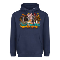 Navy Fall Cutest Pumpkin In The Patch Pig Heavyweight Hoodie - LillyAllenDesigns