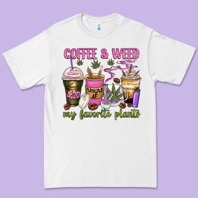 Coffee And Weed My Favorite Plants Premium Tee Designed By Zillion Design Studio