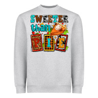 Heather Grey sweeter than pie with pumpkin pie Heavyweight Sweatshirt - AdoDesignShop