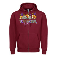 Burgundy you grow girl Zipper Hoodie - NancyCooperArtShop