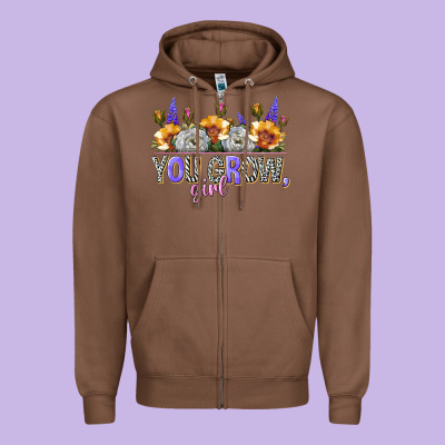 You Grow Girl Zipper Hoodie Designed By Nancycooperartshop