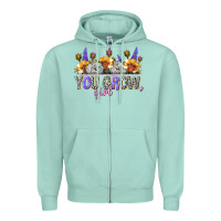 Seafoam you grow girl Zipper Hoodie - NancyCooperArtShop