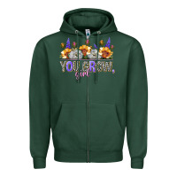Sports Green you grow girl Zipper Hoodie - NancyCooperArtShop