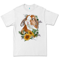 White bunny with sunflowers Premium Tee - RanaPortraitStore