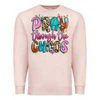 Pale Pink pray through the chaos Premium Sweatshirt - Artiststas