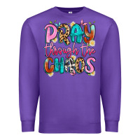 Purple pray through the chaos Premium Sweatshirt - Artiststas