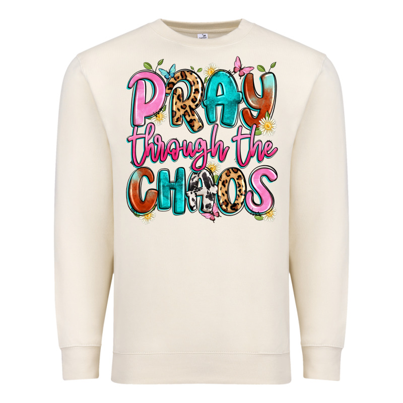 Pray Through The Chaos Premium Sweatshirt by Artiststas | Teevron