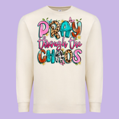Pray Through The Chaos Premium Sweatshirt Designed By Artiststas