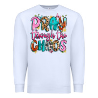 White pray through the chaos Premium Sweatshirt - Artiststas