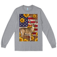 Heather Grey Western American Deer Long Sleeve Tee - LillyAllenDesigns