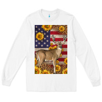 White Western American Deer Long Sleeve Tee - LillyAllenDesigns