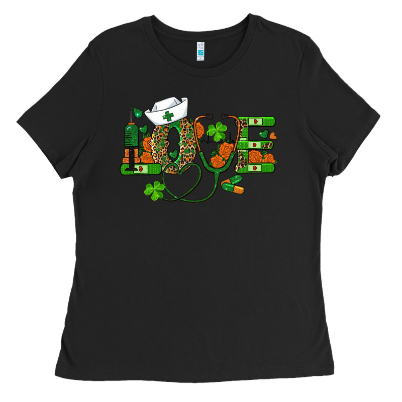 St Patricks Day Love Nurse Ladies Tee by RanaPortraitStore | Teevron