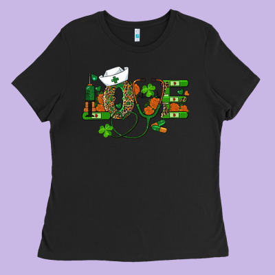 Ladies Tee st patricks day love nurse