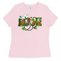 Bubblegum Pink st patricks day love nurse Ladies Tee - RanaPortraitStore