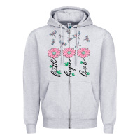 Heather Grey faith hope love Zipper Hoodie - MaliasSmallBusiness