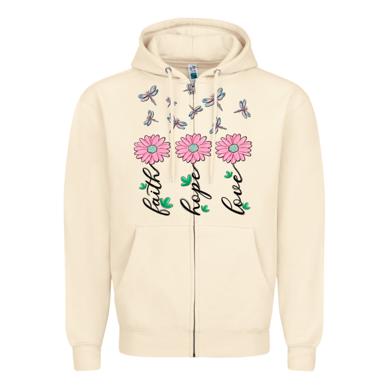 Faith Hope Love Zipper Hoodie by MaliasSmallBusiness | Teevron