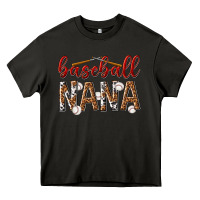 Asphalt baseball nana with leopard Heavy Core Tee - texasbilliewilder