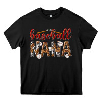 Black baseball nana with leopard Heavy Core Tee - texasbilliewilder