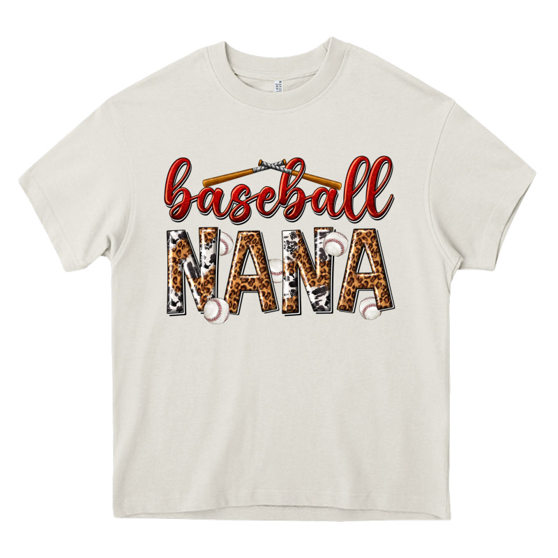 Baseball Nana With Leopard Heavy Core Tee by texasbilliewilder | Teevron