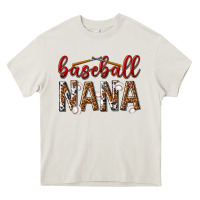 Cream baseball nana with leopard Heavy Core Tee - texasbilliewilder