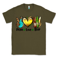 Army Green peace love beer Classic Tee - AdoDesignShop